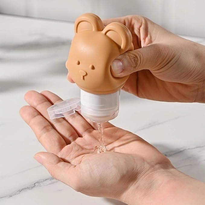Cute Bear Travel Bottles Set for Toiletries 3 Pack 2.8oz 80ML Leak Proof - Image 3