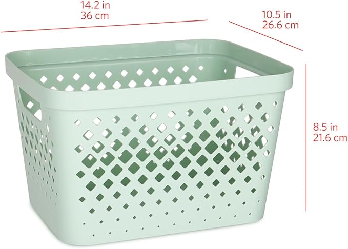 Glad Plastic Storage Basket Set, Value Pack of 6 | Open Storage Bins - Image 5