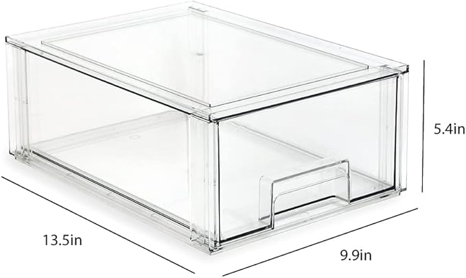 Isaac Jacobs Large Stackable Organizer Drawer, Pull-Out Bin, Closet & Shoe - Image 2