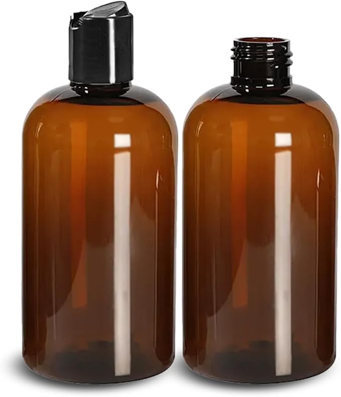 ljdeals 8 oz Amber Plastic Empty Bottles - Image 2