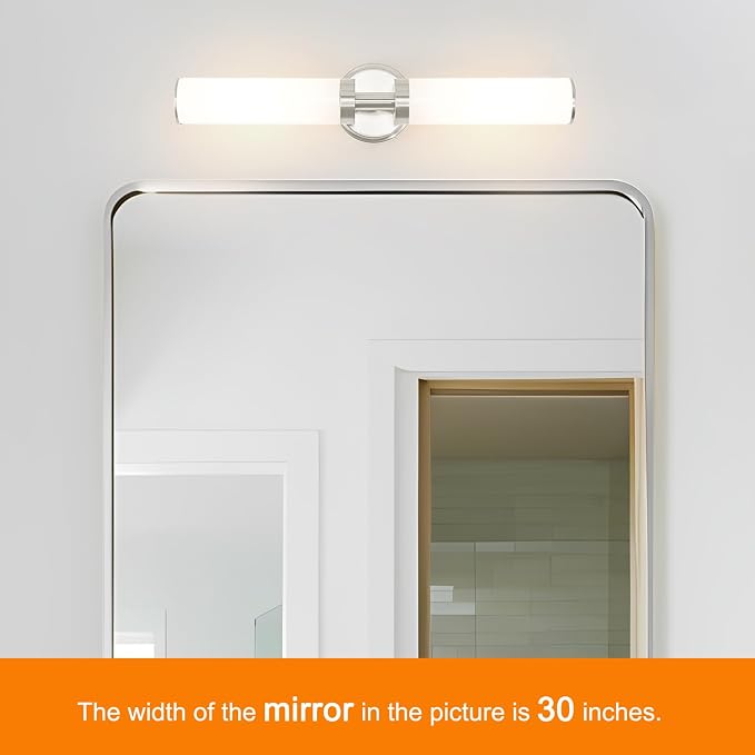 Brushed Nickel Wall Sconces Set of 2, Modern Bathroom Vanity Lights - Image 3