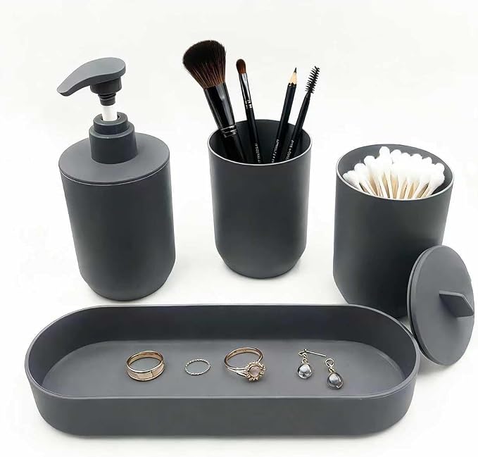 LGURT-4-piece Set of Bathroom Accessories, Plastic Bathroom Accessories by LGURT
