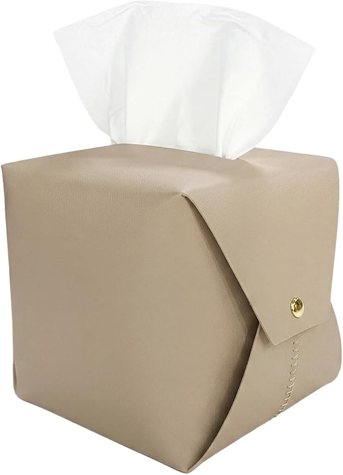 Tissue Box Cover Square, Leather Tissue Holder Organizer by Frayot