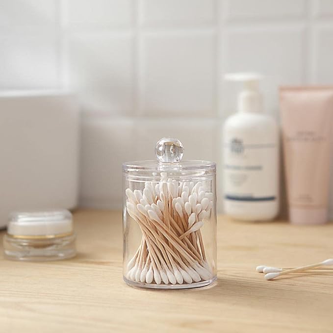 Sizikato 2pcs Clear Acrylic Q-Tip Holder - Image 2