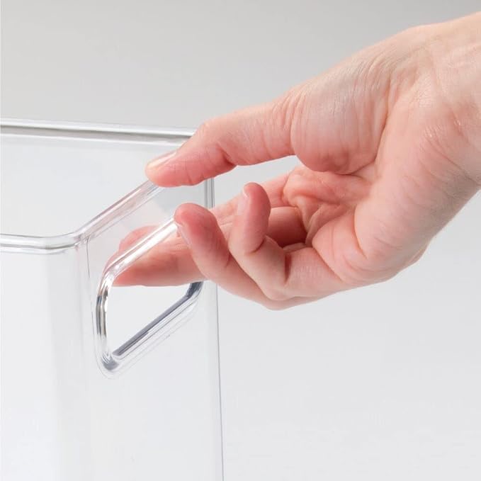 mDesign Tall Modern Stackable Plastic Storage Organizer Bin Basket - Image 3