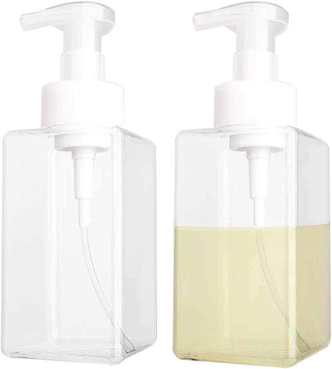 2 Pack Foaming Soap Dispenser 15oz Refillable Foam Liquid Hand Soap Empty by rejomiik
