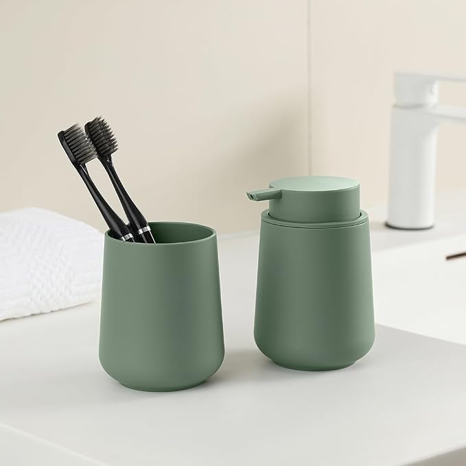 Sage Green Liquid Hand Soap Dispenser Plastic 11 oz - Image 6