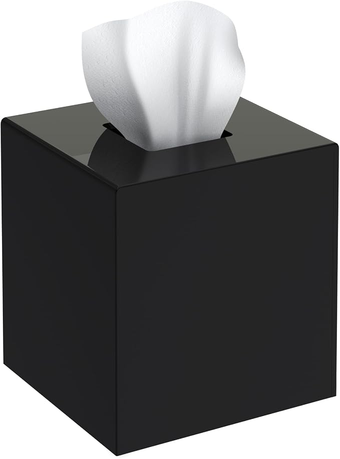 SILUT Tissue Box Cover Square, Shiny Acrylic Tissues Holder, Facial Tissue by SILUT