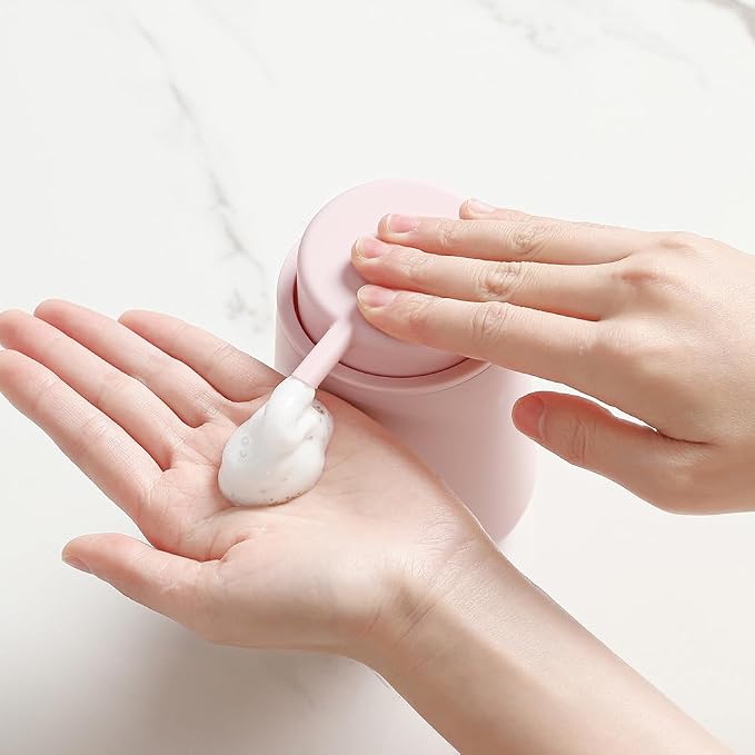Matte Light Pink Foaming Hand Soap Dispenser Plastic 11 oz - Image 5