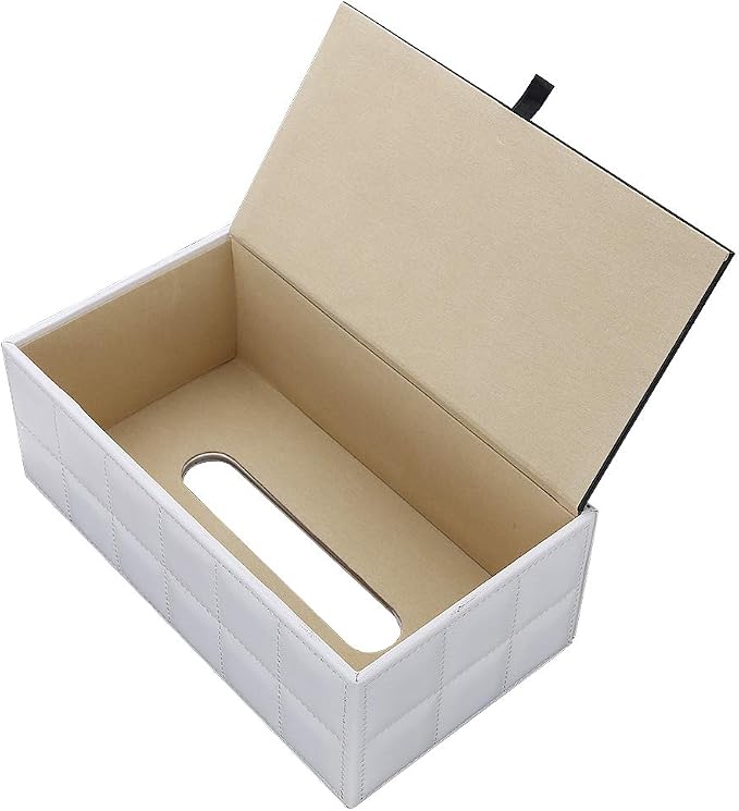 KINGFOM Rectangular Tissue Box Cover, Imitation Suede PU Leather Tissue Box - Image 3