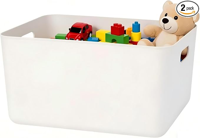 Ytteve Light Grey 2-Pack Large Plastic Storage Bins by Ytteve