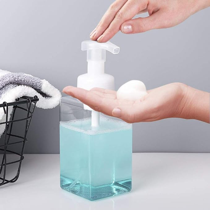 UUJOLY Foaming Soap Dispenser, 450ml Refillable Pump Bottle Plastic - Image 4