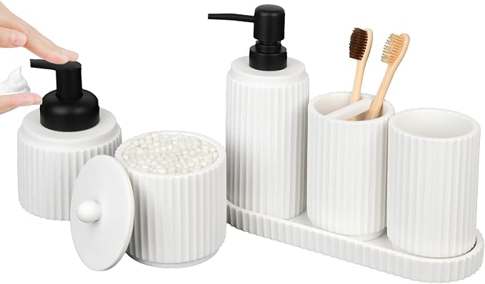 White Bathroom Accessory Set by Deobath