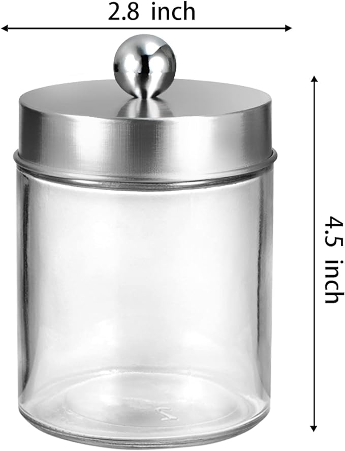 Amolliar 4Pc Apothecary Jars Bathroom Vanity Storage Organizer Set -Countertop - Image 5