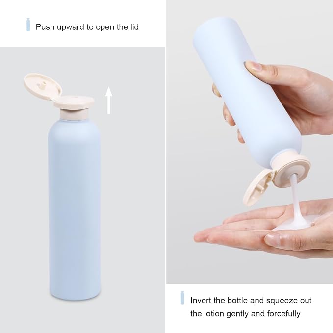 ASEVAT 8.8 oz Plastic Travel Refillable Shampoo Bottles, Empty Squeeze Bottles - Image 7