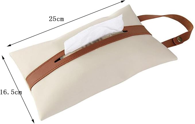 Tissues Box PU Leather Facial Paper Storage Case Rectangular Organizer Holder - Image 2