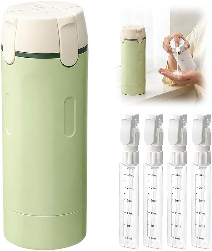HISKI 4 in 1 Travel Bottles for Toiletries, Portable Travel Toiletries Bottle by HISKI