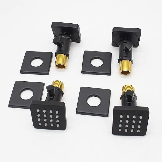 Shower Body Spray Solid Brass Massage Jets Wall Mount, Matte Black Showerhead - Image 5