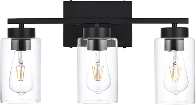 3-Light Bathroom Vanity Light, Modern Black Wall Lights by A1A9
