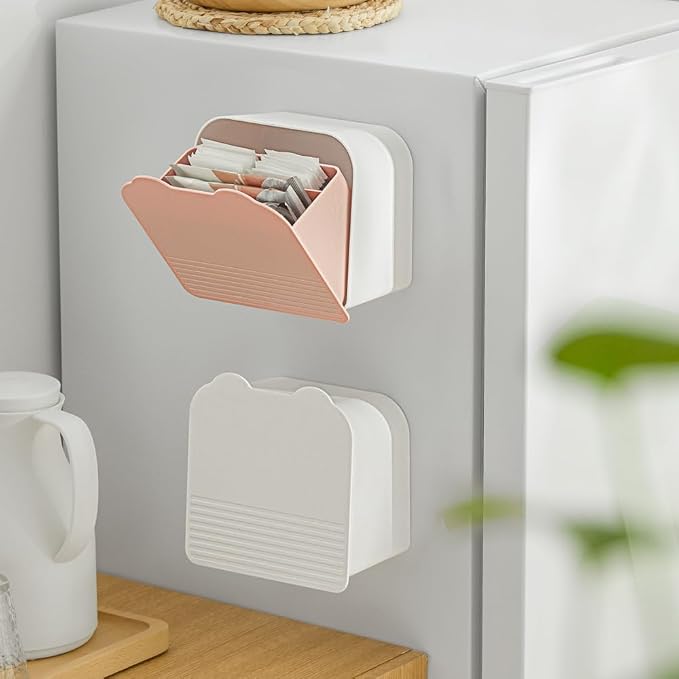 Poeland Wall Mounted Storage Box Small Item Organizer Sanitary Napkins Holder - Image 4