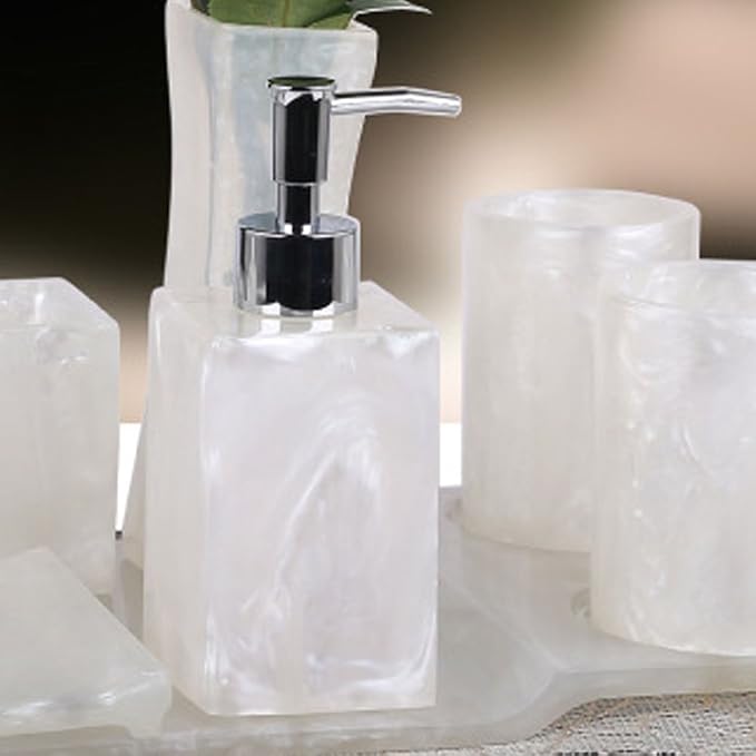 Resin Soap Dish, Soap Dispenser, Toothbrush Holder & Tumbler Bathroom Accessory - Image 4