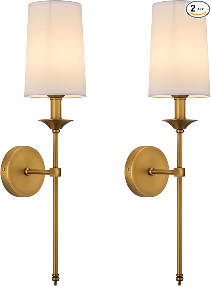 PASSICA DECOR Wall Sconce Set of 2 Hardwired Vintage Antique Brass Sconce by PASSICADECOR