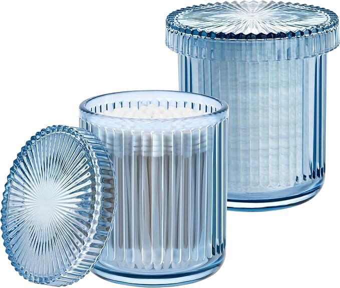 2 Pack Glass Qtip Holder Dispenser Set - Image 8