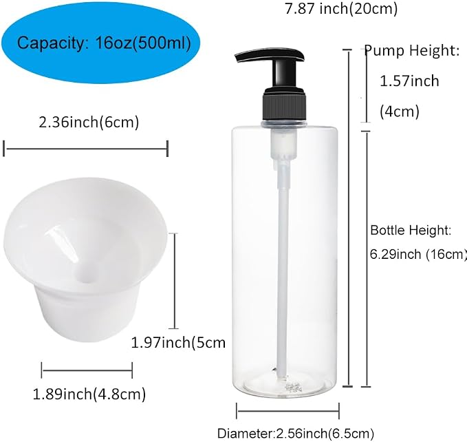 6 Pack 16 oz Plastic Pump Dispenser Bottles - Image 3