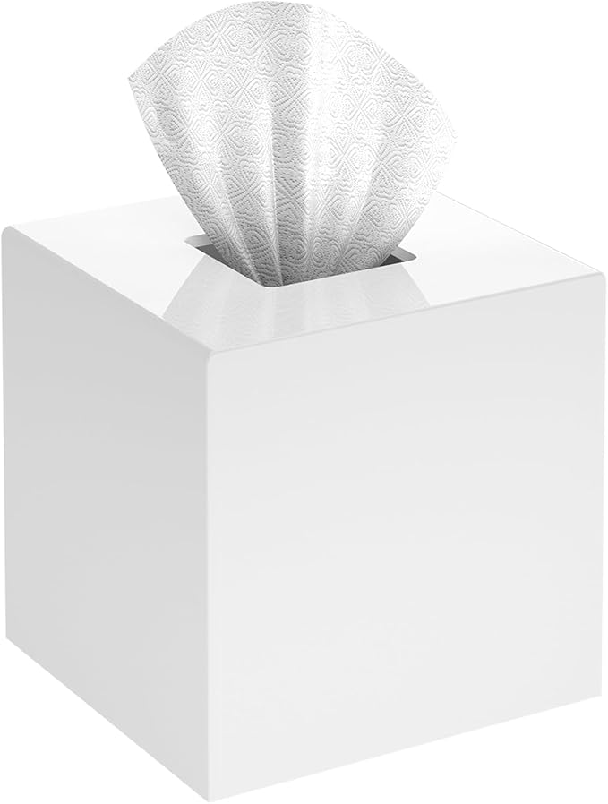 Tissue Box Cover Square, Modern Acrylic Tissues Holder, Facial Tissue Holder by SILUT