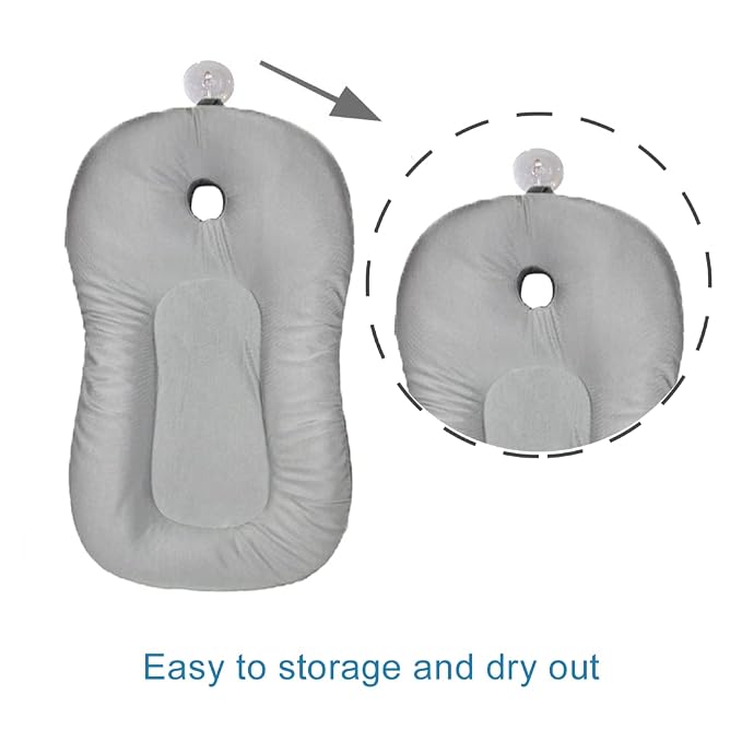 Baby Bath Mat, KAKIBLIN Baby Bath Cushion Soft Anti-Slip Bath Pad Toddler Bath - Image 4