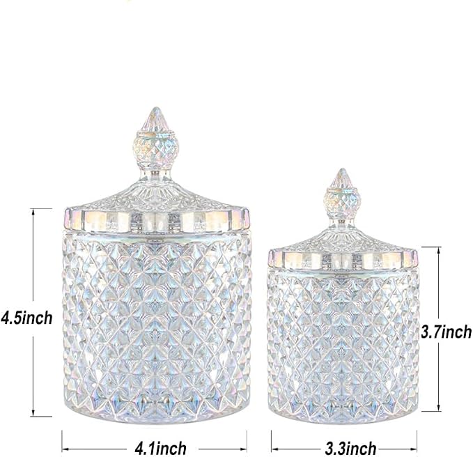 R FLORY 2 Pack Qtip Holder Glass Apothecary Jars - Image 6