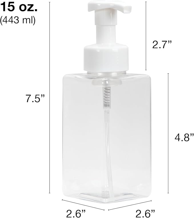 Ginger Lily Farms Foaming Soap Dispenser, Refillable Plastic Pump Bottles - Image 2