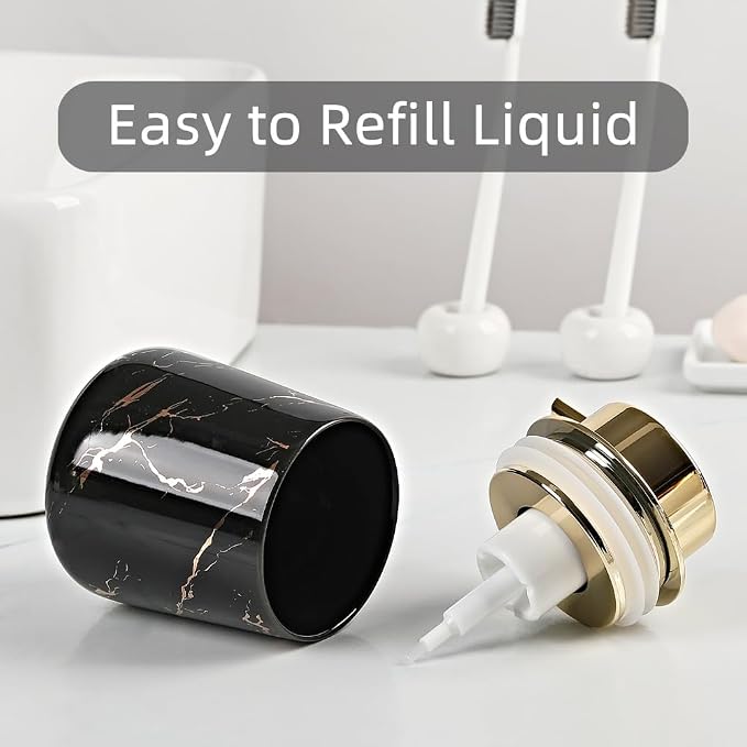 Marble Foam Soap Dispenser for Bathroom, Chic Ceramic Bottle - Image 4