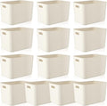 Zopeal Plastic Storage Bins 10 Pcs White Pantry Organizer Bins Small Baskets by Zopeal