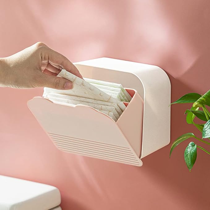 Poeland Wall Mounted Storage Box Small Item Organizer Sanitary Napkins Holder by Poeland