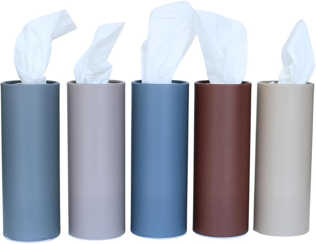 Cylinder Car Facial Tissue Holder, 5 Pack, 50 Tissues Per Cylinder, by Unknown