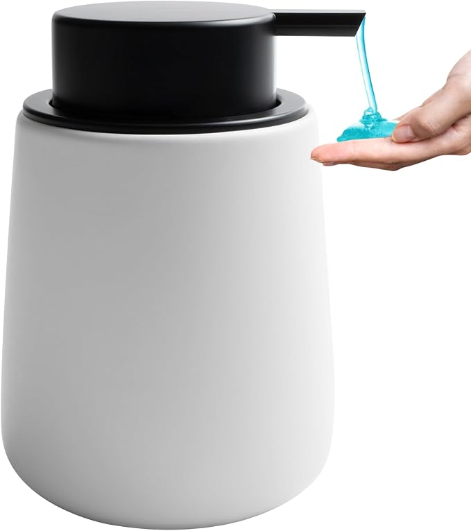 Soap Dispenser Ceramic with Easy-to-Press Pump Hand Lotion Liquid Dispenser - Image 2