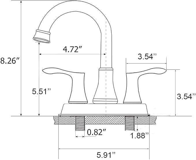 Lead-Free Antique 2 Handle Oil Rubbed Bronze Bathroom Sink Faucet, 360° Swivel - Image 6