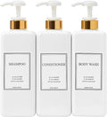 Modern Gold Design Shampoo and Conditioner Dispenser, Large 27oz Shower Soap by HARRA+HOME