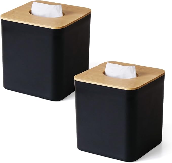 2 Pack Tissue Box Cover Square, Cube Decorative Tissue Box Cover Tissue Holders by S310