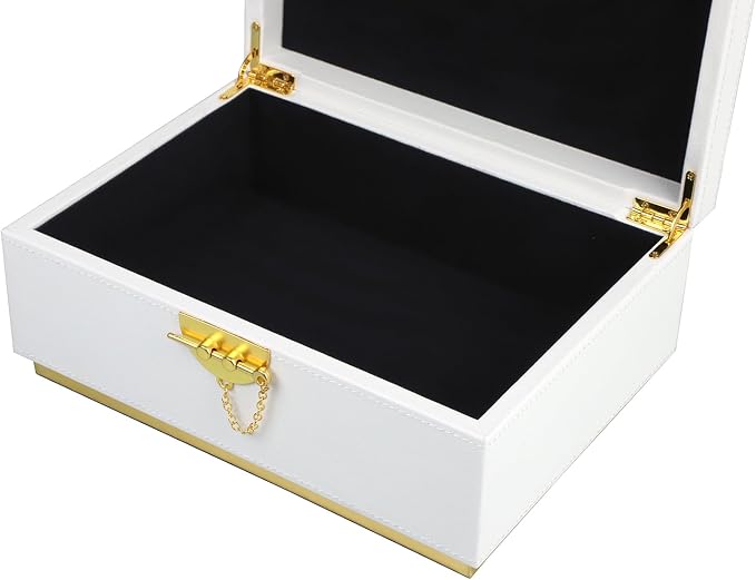 HofferRuffer Elegant Faux Leather Decorative Box, Storage Jewelry Box Organizer - Image 5