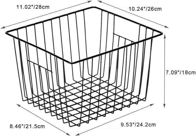 SANNO Freezer Storage Baskets, Pantry Storage Wire Basket Organizer Bins - Image 7