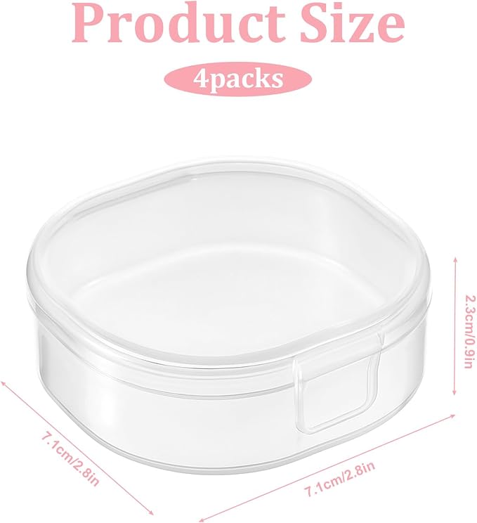 4 Pcs Square Powder Puff Holders Cases, 0.9 Inch Deep Travel Portable Cotton - Image 2