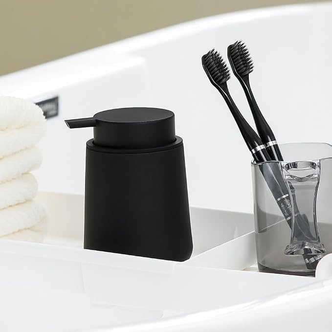 Matte Black Liquid Hand Soap Dispenser Plastic 11 oz - Image 3