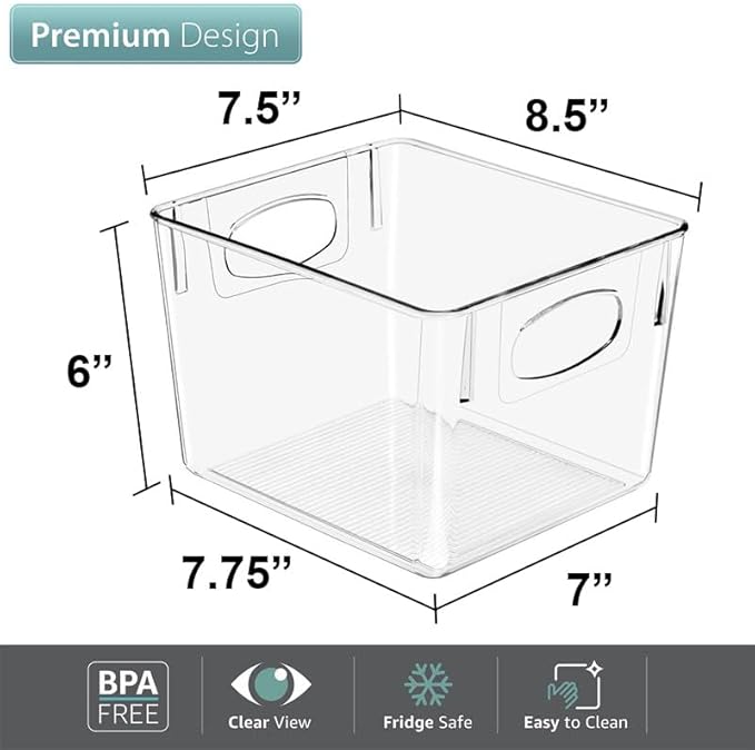 Sorbus Medium Clear Plastic Storage Bins - Image 2
