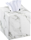 Leather Tissue Box Cover Square, Decorative Cube Tissue Box Holder by YAPISHI