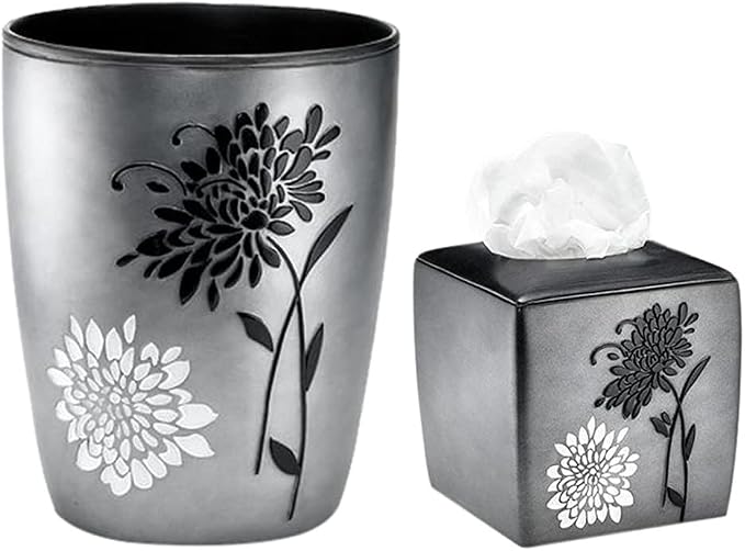 Zahari Home 2pc Erica Bathroom Decor Set Waste Basket by ZahariHome