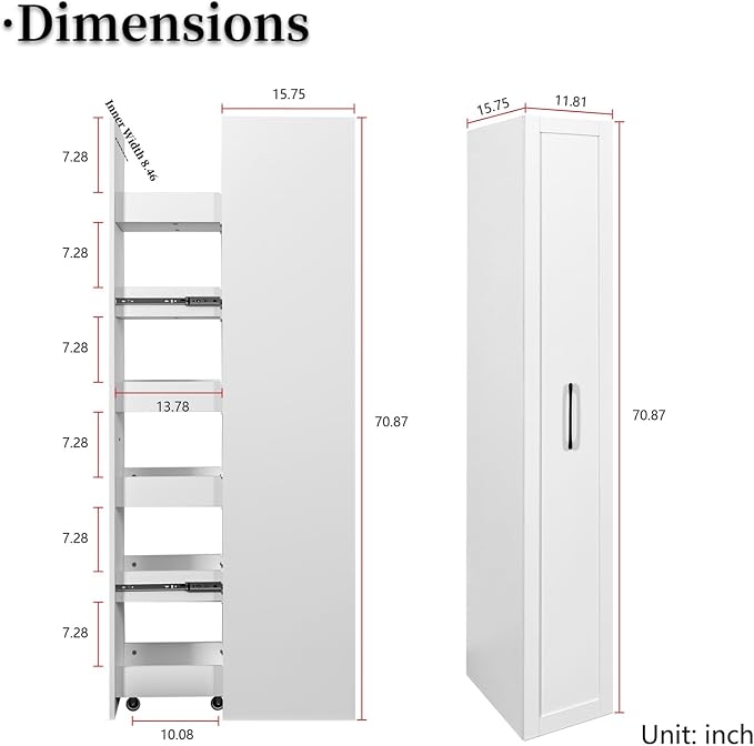 JOYSOURCE Tall Narrow Pull-Out Storage Shelf - Image 2