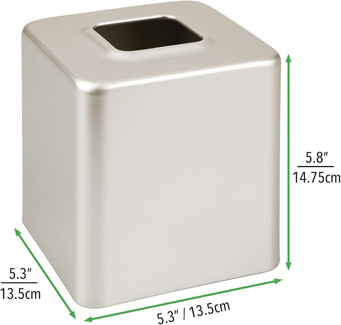 mDesign Steel Square Tissue Box Cover, Modern Facial Tissue Holder - Image 6