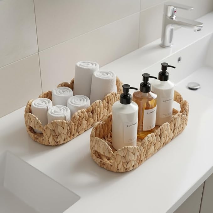2 SAME SIZE Toilet Paper Storage Basket, Back of Toilet Storage, Boho Decor - Image 3